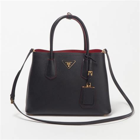 prada ドゥーブレ|Black/fiery Red プラダ ドゥーブレ スモールバッグ .